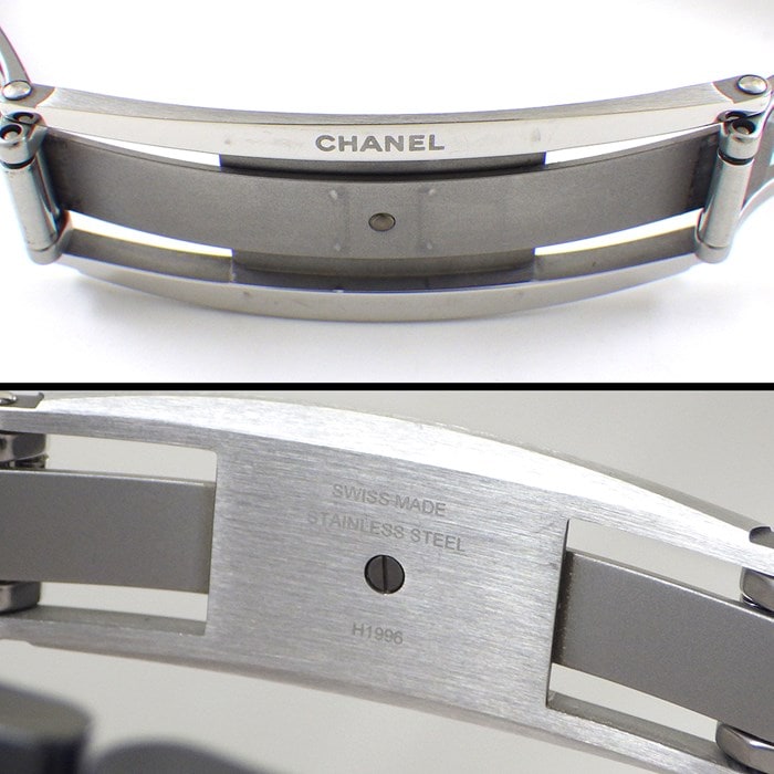 シャネル CHANEL 腕時計 J12 H5697 デイト 裏スケ 回転ベゼル ブラック文字盤 SS ブラック セラミック 自動巻き 【箱・保付き】 【中古】