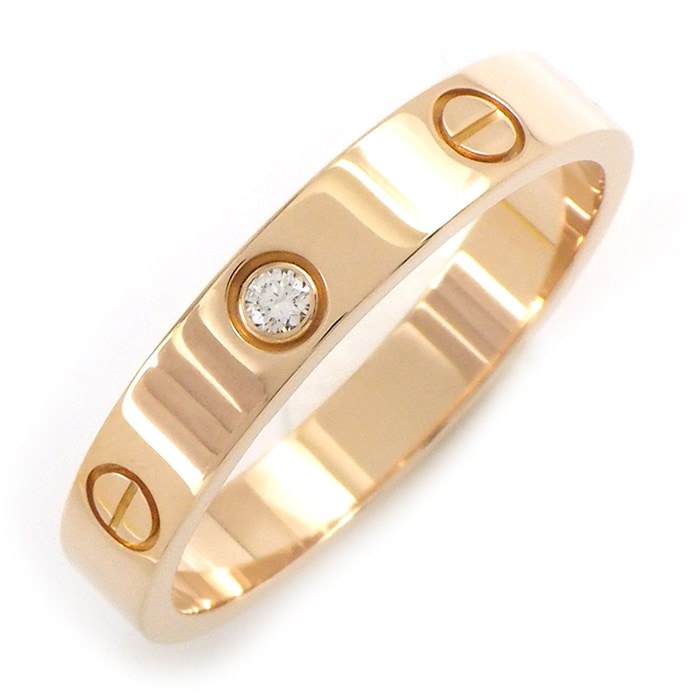 カルティエ Cartier リング ラブ スモールモデル SM B4050760 1ポイント ダイヤモンド 0.02ct K18PG 19号 / #60 【中古】