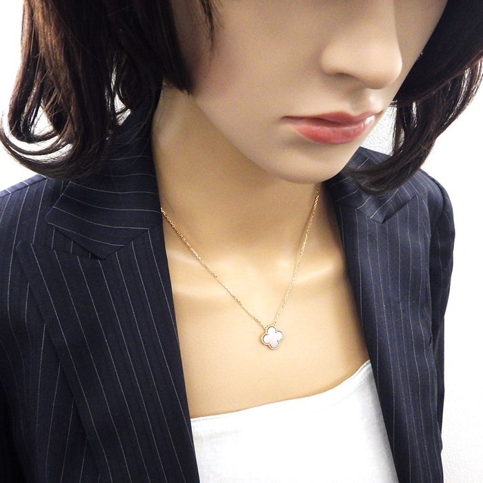 ヴァンクリーフ＆アーペル Van Cleef & Arpels ネックレス ヴィンテージアルハンブラ VCARP4KK00 グレー シェル K18PG 【中古】