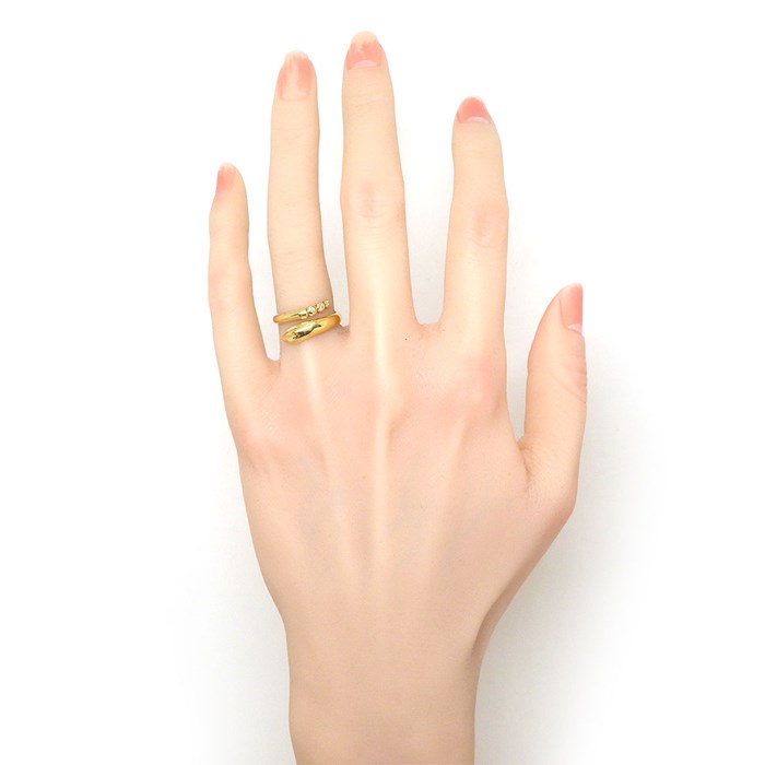 ティファニー Tiffany & Co. リング スネーク 60088564 3ポイント ダイヤモンド 計0.04ct K18YG 10号 【中古】