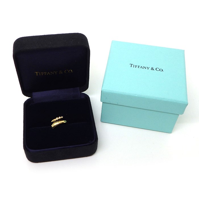 ティファニー Tiffany & Co. リング スネーク 60088564 3ポイント ダイヤモンド 計0.04ct K18YG 10号 【中古】