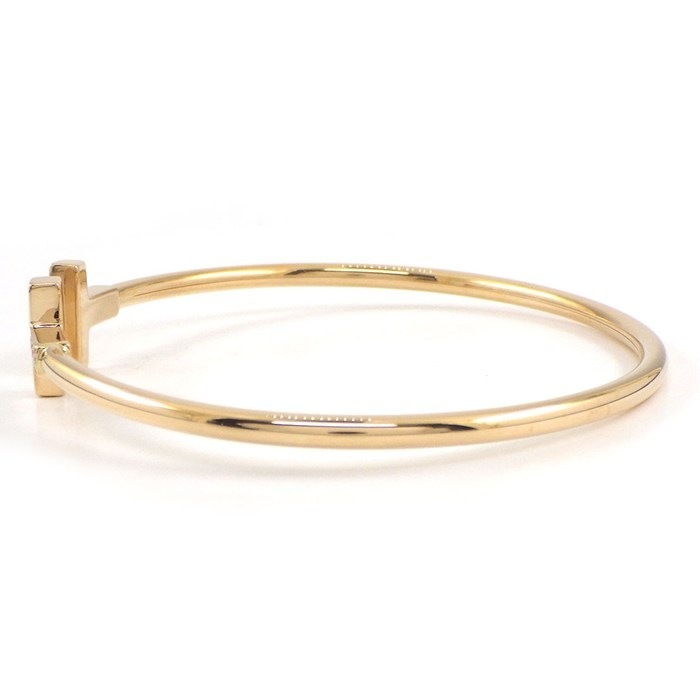 ティファニー Tiffany & Co. バングル Tワイヤー ミディアム 60010767 ダイヤモンド 計0.24ct K18PG / #M 【中古】