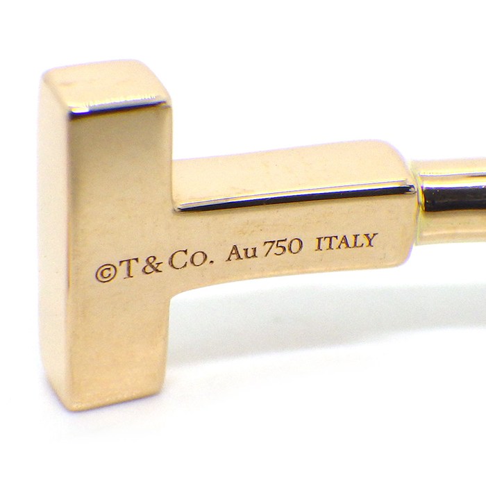 ティファニー Tiffany & Co. バングル Tワイヤー ミディアム 60010767 ダイヤモンド 計0.24ct K18PG / #M 【中古】