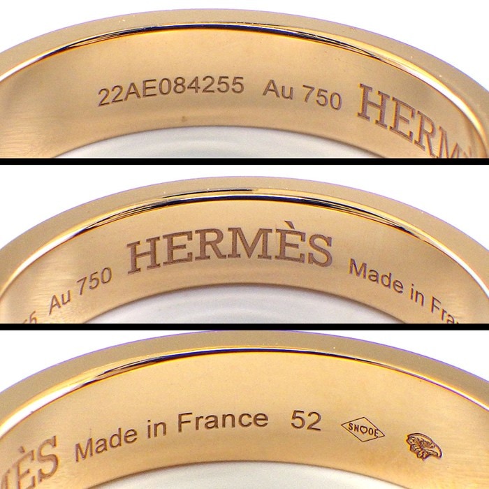 エルメス HERMES リング ケリークロシェット 2 トゥー フィンガー ダブルリング カデナ 錠 キー チェーン ハーフ ダイヤモンド 計0.75ct K18PG 12号/9.5号 / #52 【箱・保付き】 【中古】