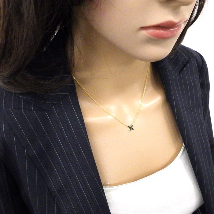 ティファニー Tiffany & Co. ネックレス ビクトリア スモール マーキスカット サファイア K18YG 【中古】