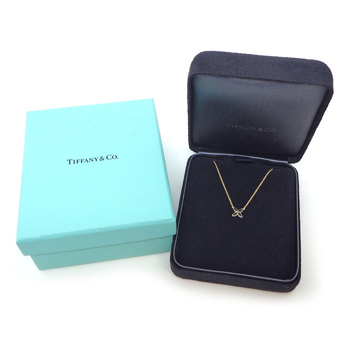 ティファニー Tiffany & Co. ネックレス ビクトリア スモール マーキスカット サファイア K18YG 【中古】