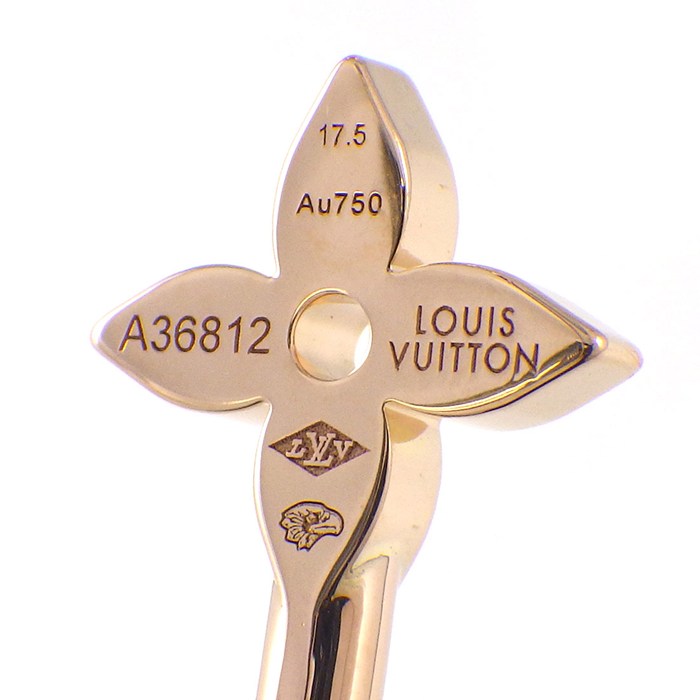 ルイ・ヴィトン LOUIS VUITTON バングル ツイスト ブロッサム Q95532 オープン モノグラム スター 1ポイント ダイヤモンド 0.06ct K18PG / #17.5 【箱・保付き】 【中古】