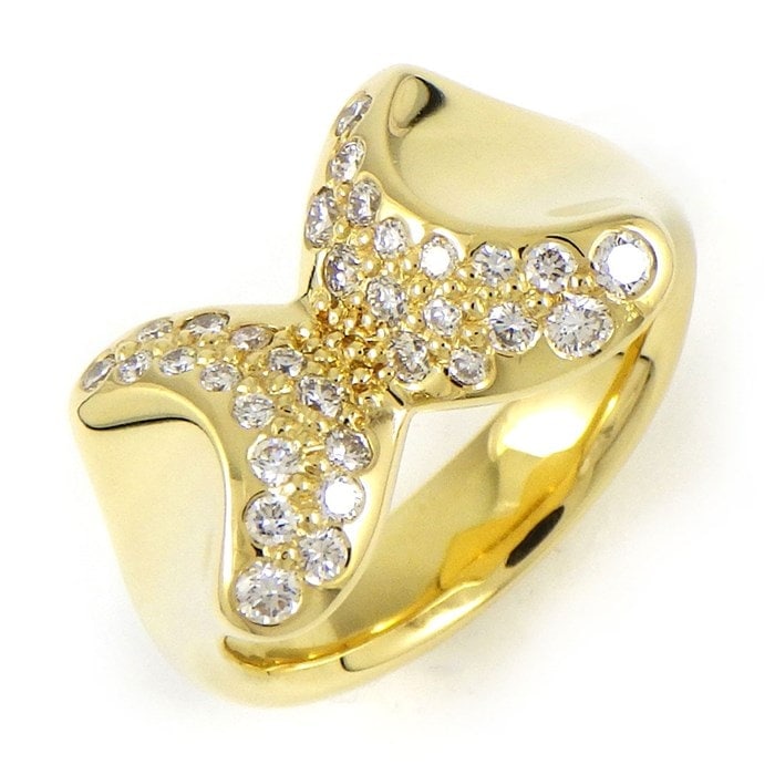 TIFFANY　バタフライ　ダイヤ　ペレッティ　K18　ヴィンテージ　リング TIFFANYバタフライダイヤペレッティK18ヴィンテージリング