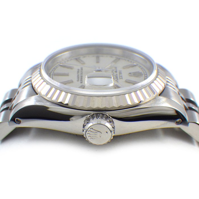 ロレックス Rolex 腕時計 デイトジャスト 69174 1986年製 タペストリー シルバー文字盤 デイト K18WG SS 自動巻き 【箱・保付き】 【中古】