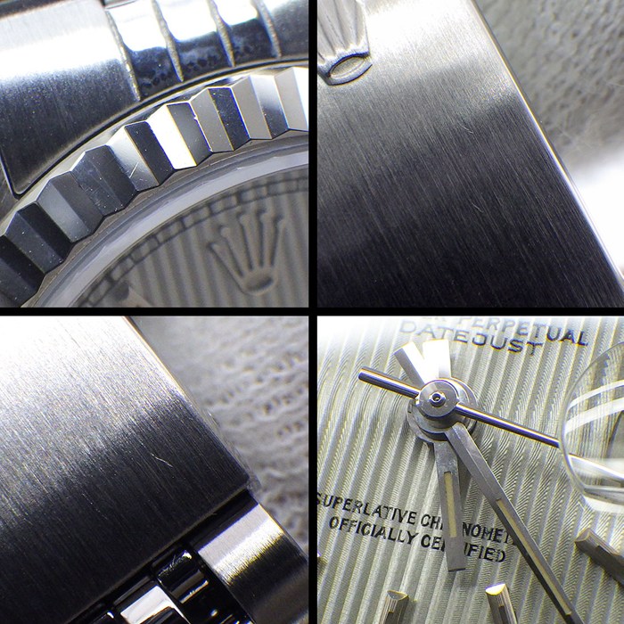 ロレックス Rolex 腕時計 デイトジャスト 69174 1986年製 タペストリー シルバー文字盤 デイト K18WG SS 自動巻き 【箱・保付き】 【中古】