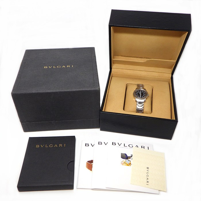 ブルガリ BVLGARI 腕時計 ソロテンポ ST29S デイト ブラック文字盤 SS クオーツアナログ 【中古】