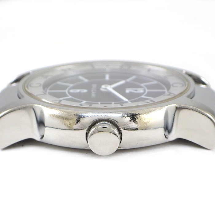 ブルガリ BVLGARI 腕時計 ソロテンポ ST29S デイト ブラック文字盤 SS クオーツアナログ 【中古】