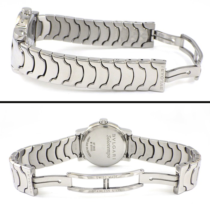ブルガリ BVLGARI 腕時計 ソロテンポ ST29S デイト ブラック文字盤 SS クオーツアナログ 【中古】