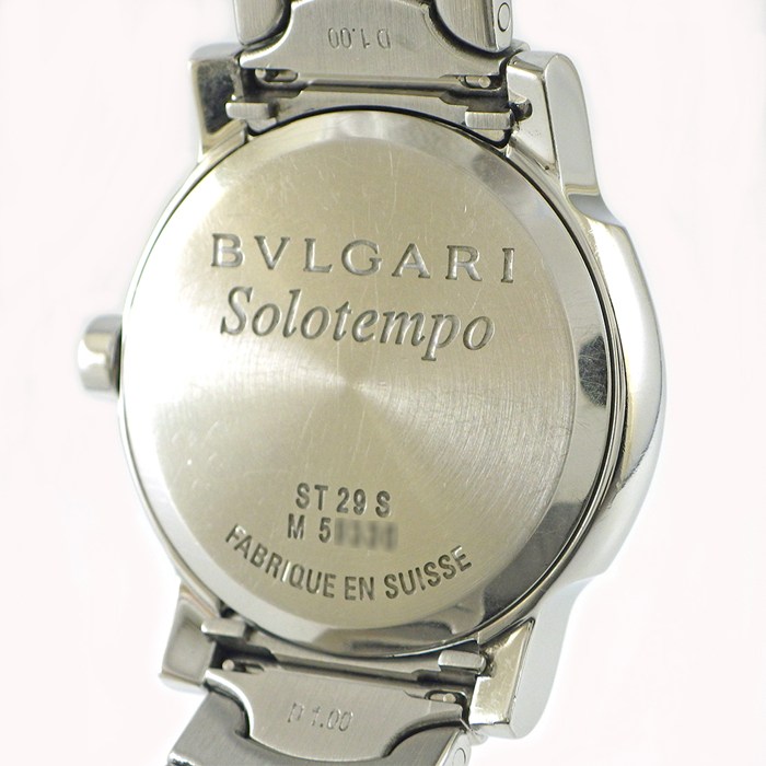 ブルガリ BVLGARI 腕時計 ソロテンポ ST29S デイト ブラック文字盤 SS クオーツアナログ 【中古】