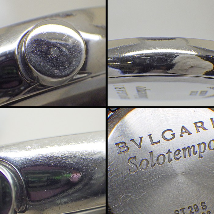 ブルガリ BVLGARI 腕時計 ソロテンポ ST29S デイト ブラック文字盤 SS クオーツアナログ 【中古】