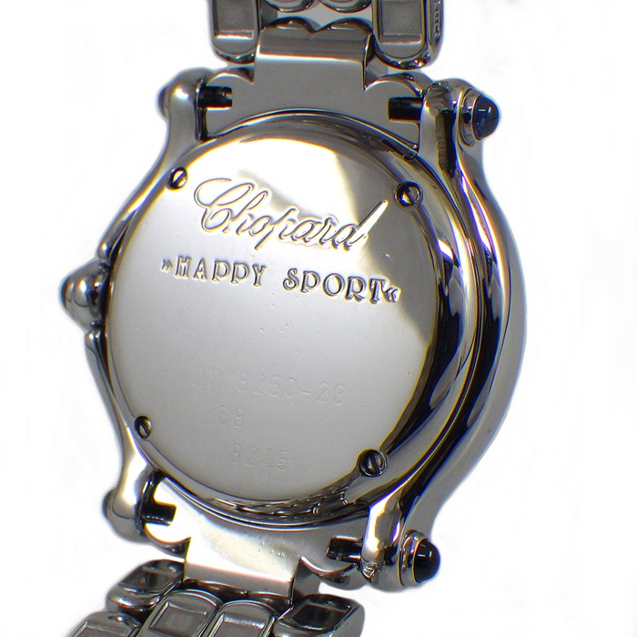 ショパール Chopard 腕時計 ハッピースポーツ 27/8250/23 5ポイント ムービングダイヤモンド グリーンシェル文字盤 ローマンインデックス SS クオーツアナログ 【中古】