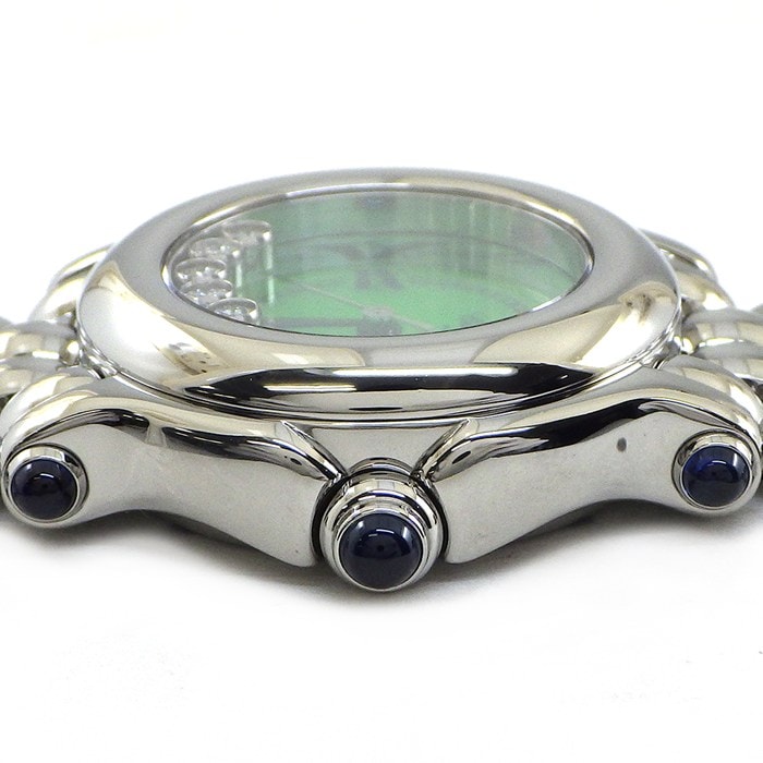 ショパール Chopard 腕時計 ハッピースポーツ 27/8250/23 5ポイント ムービングダイヤモンド グリーンシェル文字盤 ローマンインデックス SS クオーツアナログ 【中古】