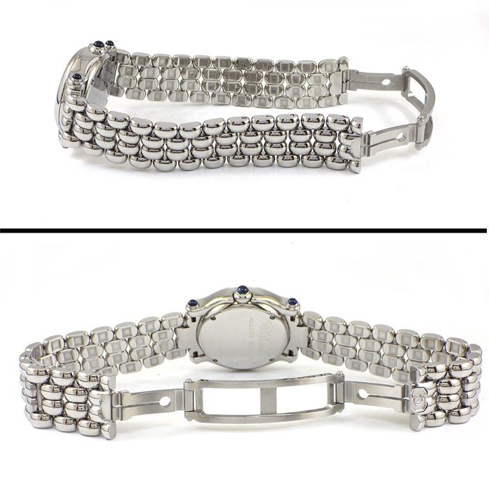 ショパール Chopard 腕時計 ハッピースポーツ 27/8250/23 5ポイント ムービングダイヤモンド グリーンシェル文字盤 ローマンインデックス SS クオーツアナログ 【中古】