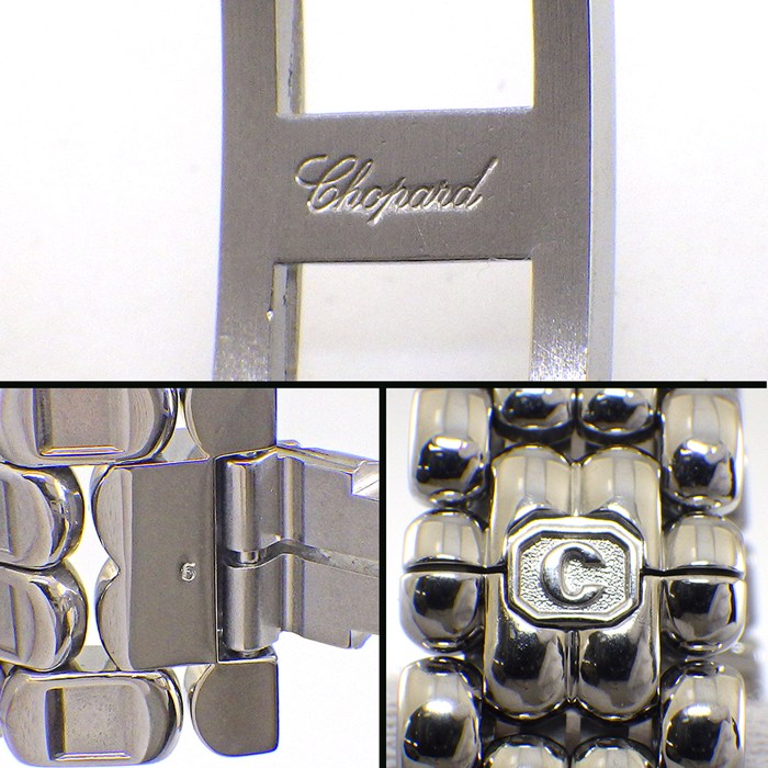 ショパール Chopard 腕時計 ハッピースポーツ 27/8250/23 5ポイント ムービングダイヤモンド グリーンシェル文字盤 ローマンインデックス SS クオーツアナログ 【中古】