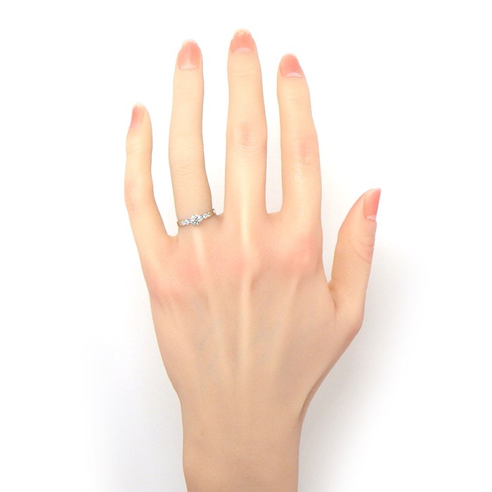 ショーメ Chaumet リング ビー マイ ラブ ソリテール J1NC00 6ポイント ダイヤモンド 計0.09ct 1ポイント ラウンドブリリアントカット ダイヤモンド 0.31ct(D/VVS1/EX) K18WG 8号 【中古】