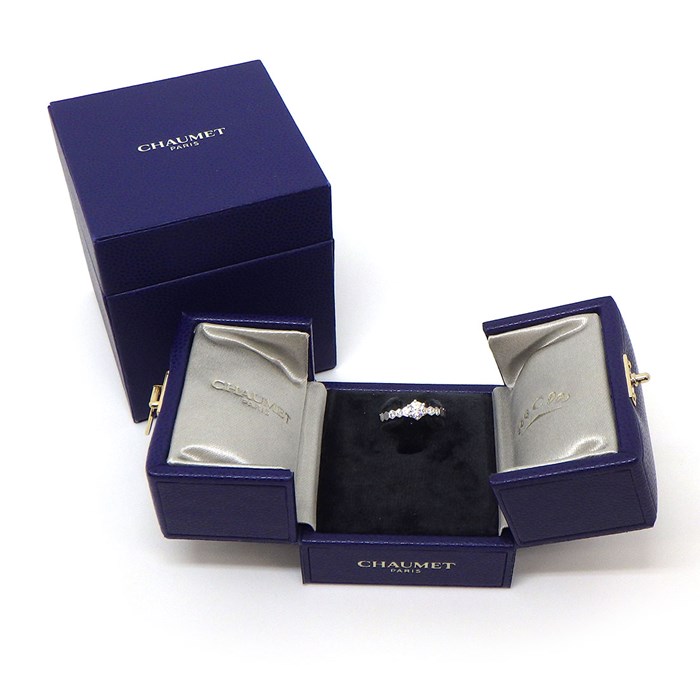 ショーメ Chaumet リング ビー マイ ラブ ソリテール J1NC00 6ポイント ダイヤモンド 計0.09ct 1ポイント ラウンドブリリアントカット ダイヤモンド 0.31ct(D/VVS1/EX) K18WG 8号 【中古】