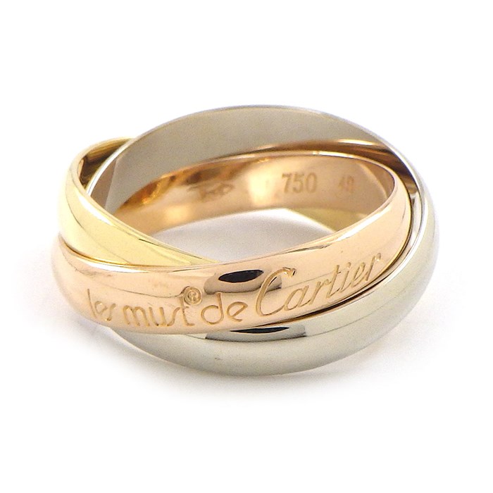 カルティエ Cartier リング トリニティ スリーカラー K18PG K18WG K18YG 9.5号 / #49 【中古】
