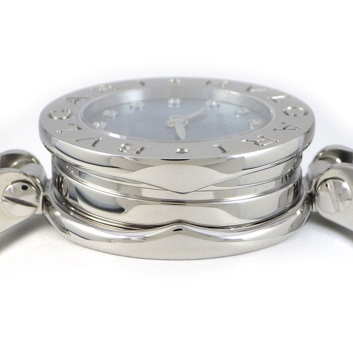 ブルガリ BVLGARI 腕時計 バングル B-zero1 ビーゼロワン BZ22S 12ポイント ダイヤインデックス ブルーシェル文字盤 SS クオーツアナログ 【中古】