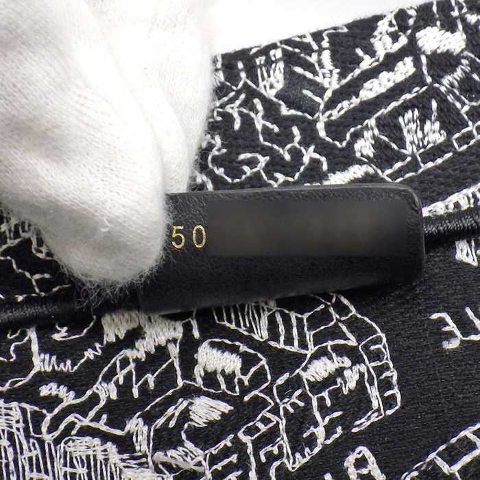 ディオール Dior トートバッグ ハンドバッグ ブックトート ミディアム M1296ZOMP_M46I ブラック ホワイト プラン ドゥ パリ エンブロイダリー (コットン) 【中古】