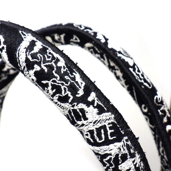 ディオール Dior トートバッグ ハンドバッグ ブックトート ミディアム M1296ZOMP_M46I ブラック ホワイト プラン ドゥ パリ エンブロイダリー (コットン) 【中古】