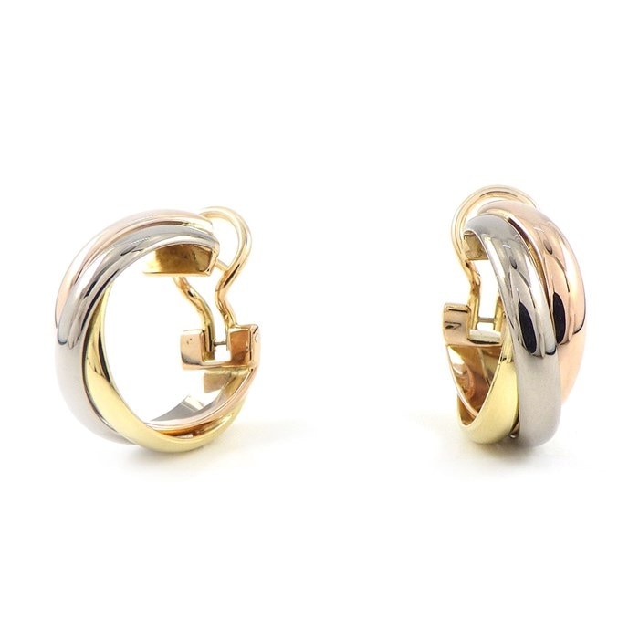 カルティエ Cartier ピアス クリップ フープ トリニティ スリーカラー  