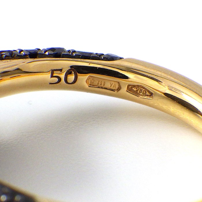 ポメラート Pomellato リング ヌード プチ PAB7040_OT000_DBKOS 1ポイント 黒曜石 オブシディアン 4.30ct 36ポイント ハーフサークル パヴェ ブラック ダイヤモンド 0.46ct K18PG チタン 9号 / #50 【中古】