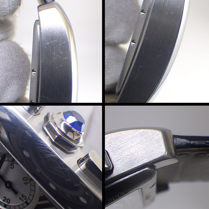 カルティエ Cartier 腕時計 タンクMC W5330007 レクタンギュラー シルバーギョーシェ文字盤 デイト クロノグラフ スモールセコンド ブラック アリゲーターレザーベルト SS 自動巻き 【箱・保付き】 【中古】