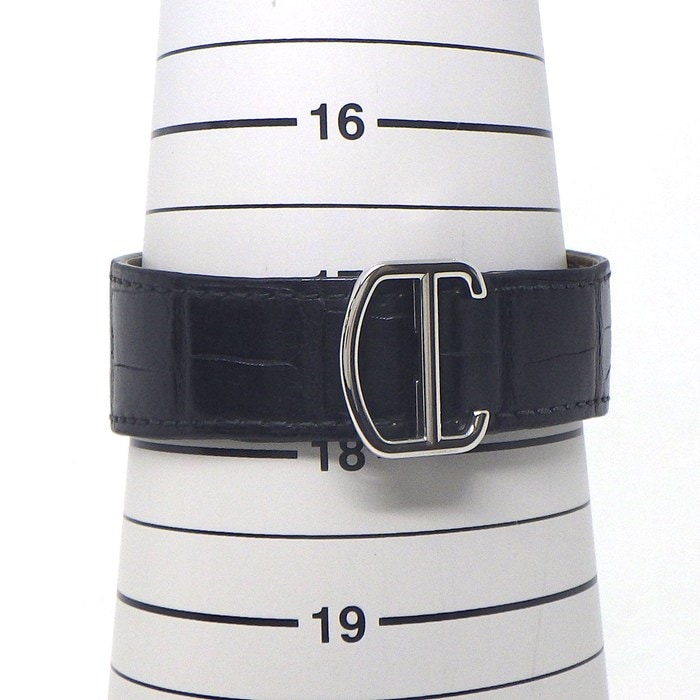 カルティエ Cartier 腕時計 タンクMC W5330007 レクタンギュラー シルバーギョーシェ文字盤 デイト クロノグラフ スモールセコンド ブラック アリゲーターレザーベルト SS 自動巻き 【箱・保付き】 【中古】