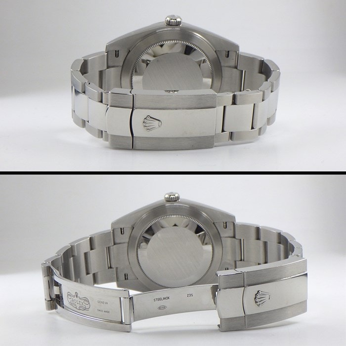 ロレックス Rolex 腕時計 オイスター パーペチュアル デイトジャスト 41 126300 ルーレット刻印 サンレイ ギョーシェ フルーテッドモチーフ ブルー文字盤 オイスターブレス オイスタースチール 自動巻き 【箱・保付き】 【中古】