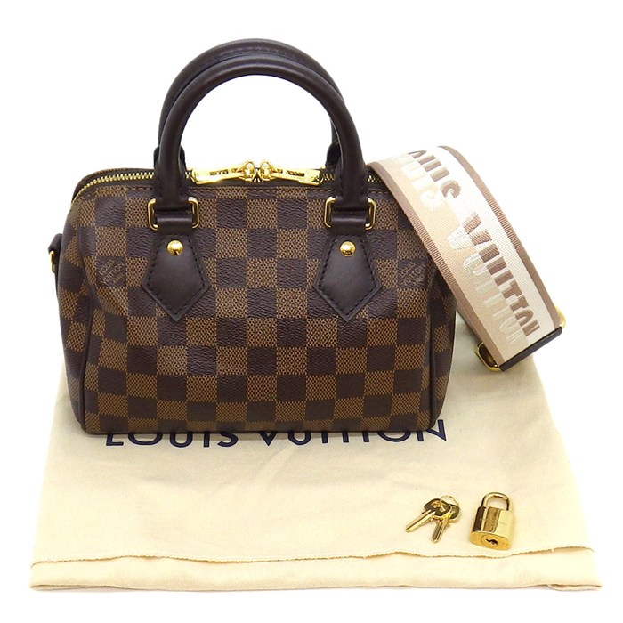 ルイ・ヴィトン LOUIS VUITTON ショルダーバッグ スピーディ バンドリエール 20 N40489 ブラウン ベージュ ダミエエベヌ レザー 【中古】