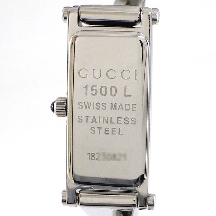 グッチ GUCCI 腕時計 ブレスウォッチ 1500L 1ポイント ダイヤインデックス GG柄 シルバー文字盤 SS クオーツアナログ 【中古】