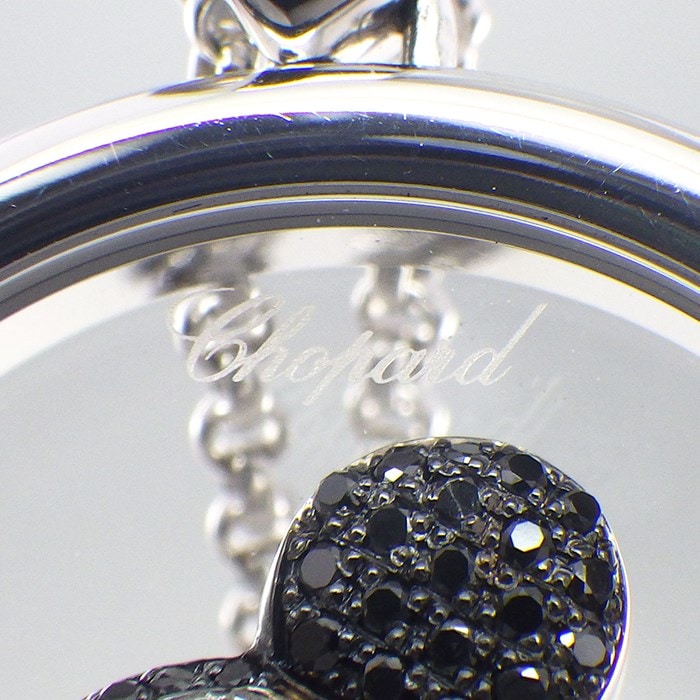 ショパール Chopard ネックレス ハッピー ミッキーコレクション レア ムービング イエロー サファイア ルビー ブラック ダイヤモンド ダイヤモンド K18WG 黒 【中古】