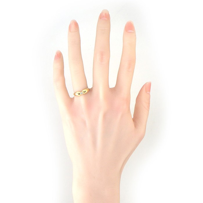 ティファニー Tiffany & Co. リング ダブルティアドロップ 1ポイント ダイヤモンド K18YG 10号 / 2.2 【中古】