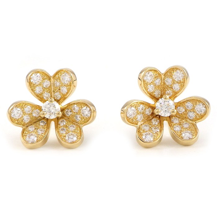 ヴァンクリーフ＆アーペル Van Cleef & Arpels ピアス フリヴォル ミニ VCARP24200 50ポイント ダイヤモンド 計0.42ct K18YG 【中古】