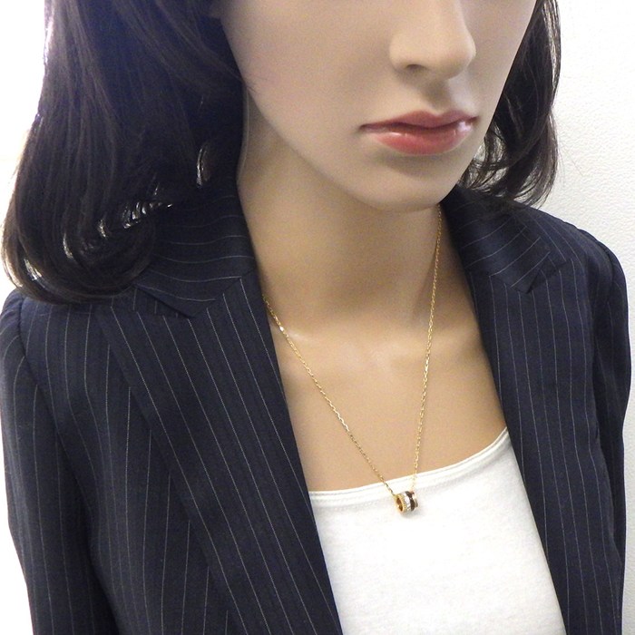 ブシュロン BOUCHERON ネックレス キャトルクラシック ラージ JPN00669 スリーカラー 16ポイント ダイヤモンド 計0.24ct ブラウン PVD K18PG K18WG K18YG 【中古】