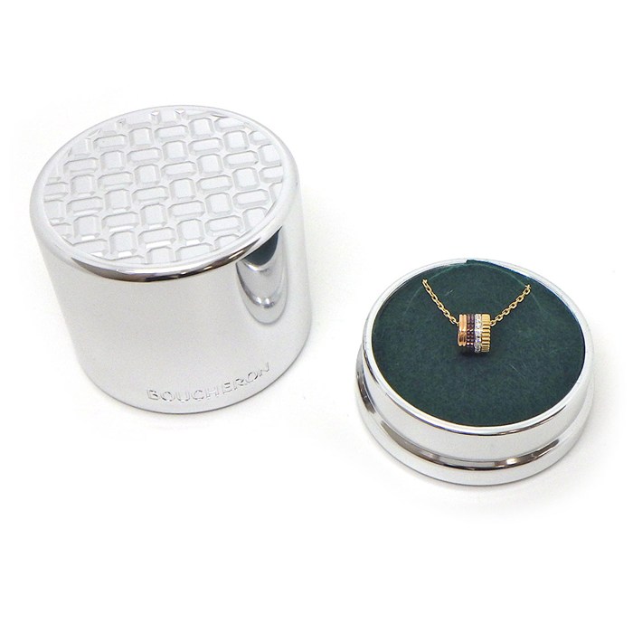 ブシュロン BOUCHERON ネックレス キャトルクラシック ラージ JPN00669 スリーカラー 16ポイント ダイヤモンド 計0.24ct ブラウン PVD K18PG K18WG K18YG 【中古】