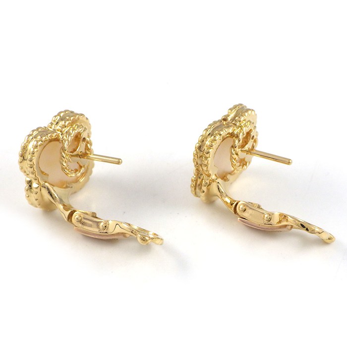ヴァンクリーフ＆アーペル Van Cleef & Arpels ピアス ヴィンテージアルハンブラ VCARA44100 ホワイト シェル K18YG 【中古】