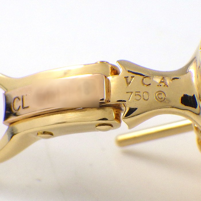 ヴァンクリーフ＆アーペル Van Cleef & Arpels ピアス ヴィンテージアルハンブラ VCARA44100 ホワイト シェル K18YG 【中古】