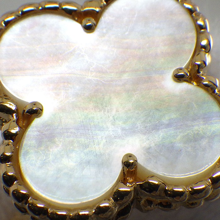 ヴァンクリーフ＆アーペル Van Cleef & Arpels ピアス ヴィンテージアルハンブラ VCARA44100 ホワイト シェル K18YG 【中古】