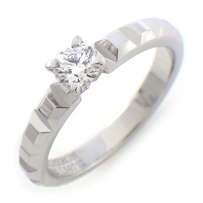 ブシュロン BOUCHERON リング キャトル クル ド パリ ソリテール JSL00097 1ポイント ダイヤモンド 0.21ct(D/VVS1/3EX) PT950 9号 / #49 【中古】