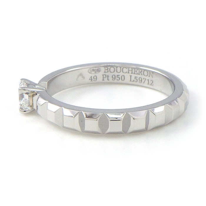 ブシュロン BOUCHERON リング キャトル クル ド パリ ソリテール JSL00097 1ポイント ダイヤモンド 0.21ct(D/VVS1/3EX) PT950 9号 / #49 【中古】