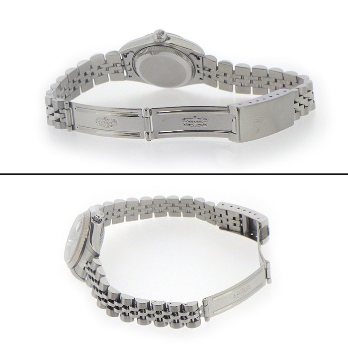 ロレックス Rolex 腕時計 デイトジャスト 79174 Y番 2002年 フルーテッドベゼル サンレイ シルバー文字盤 ジュビリーブレス K18WG SS 自動巻き 【箱・保付き】 【中古】