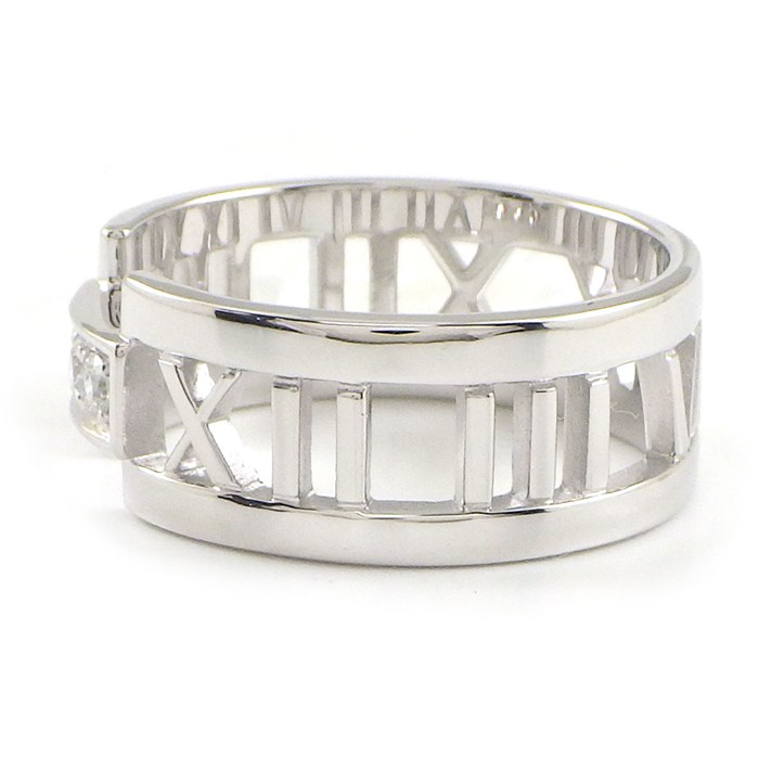 ティファニー Tiffany & Co. リング アトラス オープン 3ポイント ダイヤモンド K18WG 16.5号 【中古】