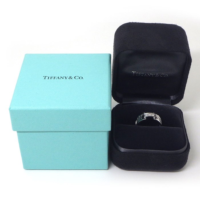 ティファニー Tiffany & Co. リング アトラス オープン 3ポイント ダイヤモンド K18WG 16.5号 【中古】