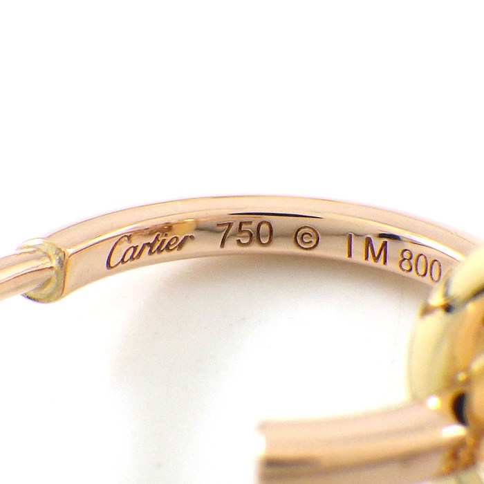 カルティエ Cartier ピアス トリニティ スウィング ドロップ サークル フープ トリプルチェーン スリーカラー K18PG K18WG K18YG 【中古】